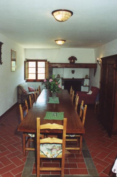 Sala da pranzo dell'Agriturismo San Savino al primo piano
